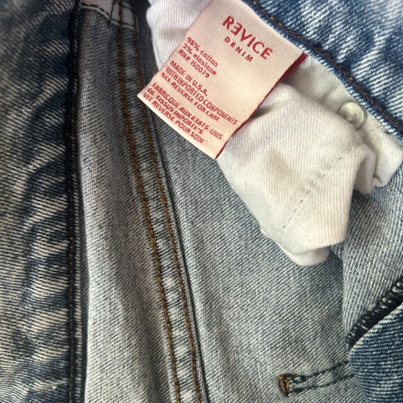Revice Straight Leg High Rise Raw Hem Cropped Jeans | Light Wash | Size 26 - Picture 3 of 5